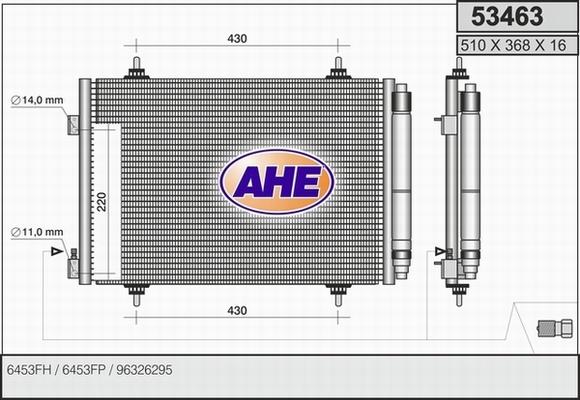 AHE 53463 - Конденсатор кондиционера autosila-amz.com