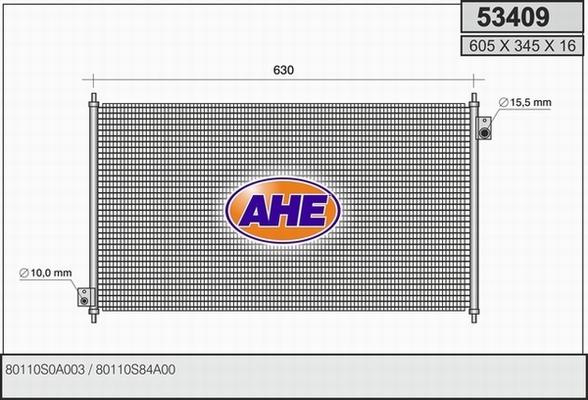 AHE 53409 - Конденсатор кондиционера autosila-amz.com