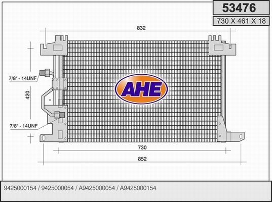 AHE 53476 - Конденсатор кондиционера autosila-amz.com