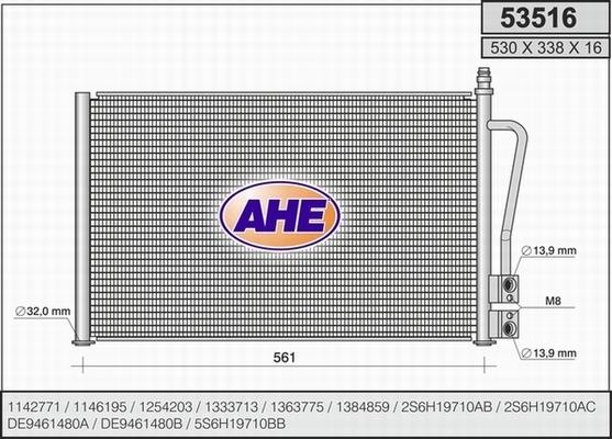 AHE 53516 - Конденсатор кондиционера autosila-amz.com