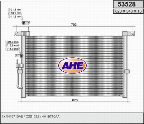 AHE 53528 - Конденсатор кондиционера autosila-amz.com