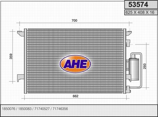 AHE 53574 - Конденсатор кондиционера autosila-amz.com