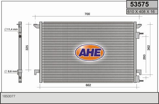 AHE 53575 - Конденсатор кондиционера autosila-amz.com