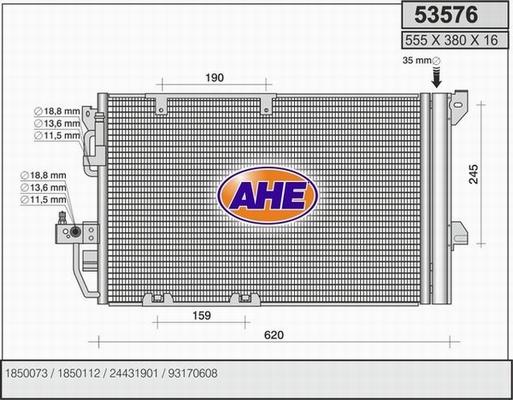 AHE 53576 - Конденсатор кондиционера autosila-amz.com