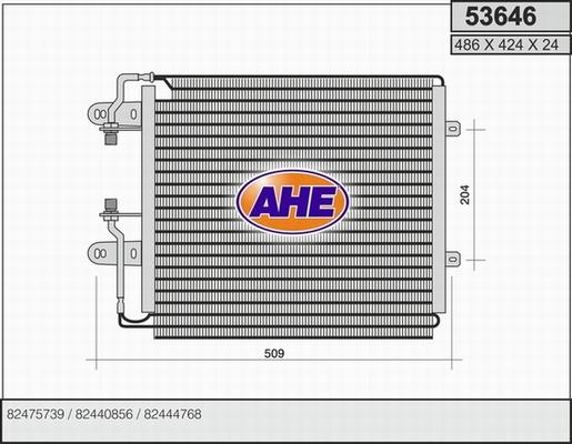 AHE 53646 - Конденсатор кондиционера autosila-amz.com