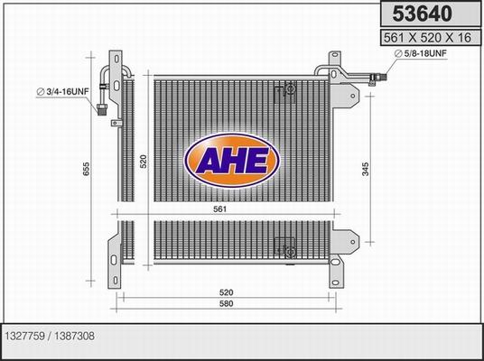 AHE 53640 - Конденсатор кондиционера autosila-amz.com