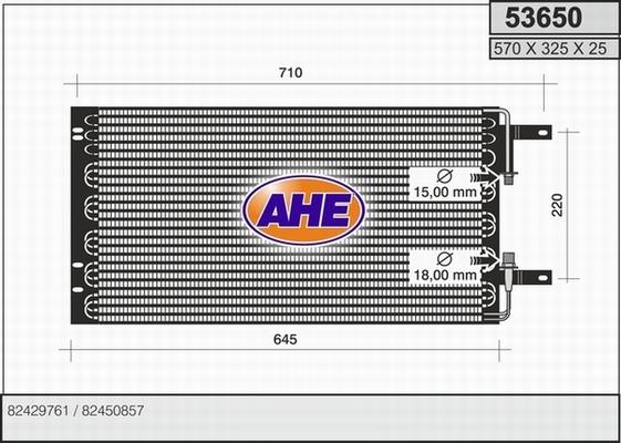 AHE 53650 - Конденсатор кондиционера autosila-amz.com