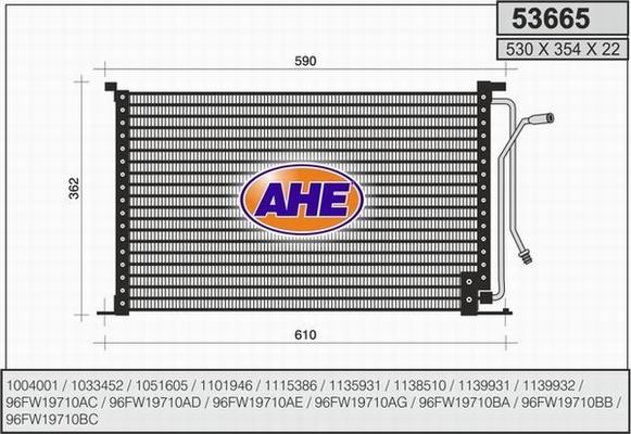 AHE 53665 - Конденсатор кондиционера autosila-amz.com