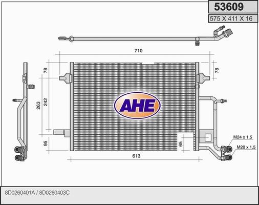 AHE 53609 - Конденсатор кондиционера autosila-amz.com