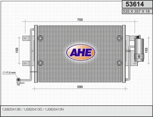 AHE 53614 - Конденсатор кондиционера autosila-amz.com