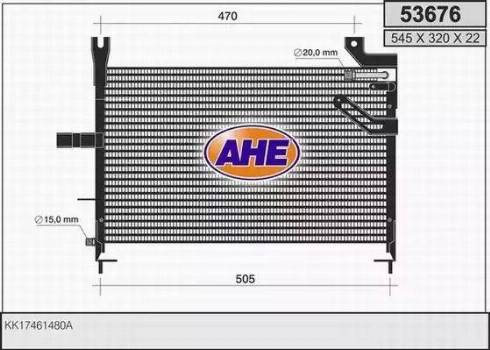 AHE 53676 - Конденсатор кондиционера autosila-amz.com