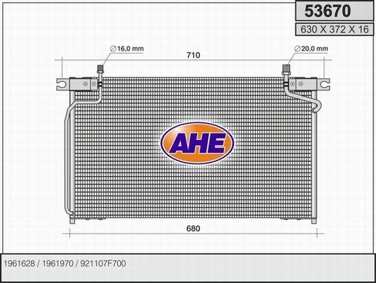 AHE 53670 - Конденсатор кондиционера autosila-amz.com