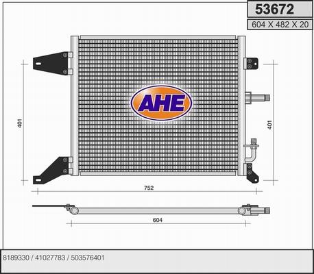 AHE 53672 - Конденсатор кондиционера autosila-amz.com