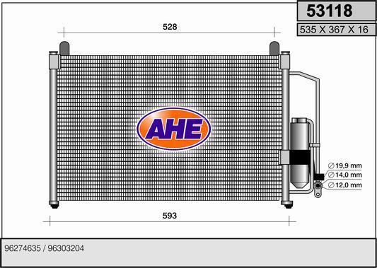 AHE 53118 - Конденсатор кондиционера autosila-amz.com