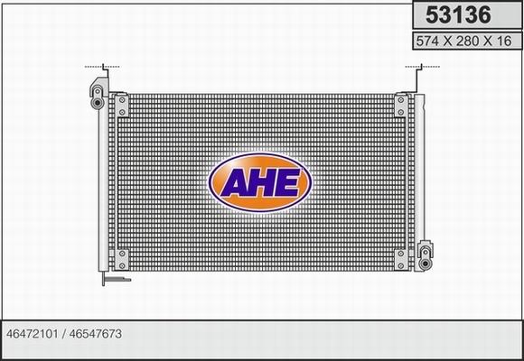 AHE 53136 - Конденсатор кондиционера autosila-amz.com