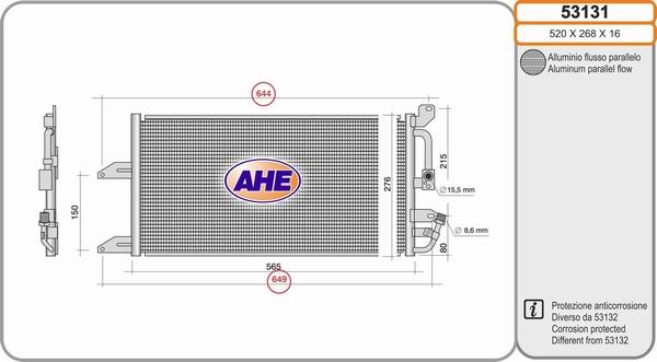 AHE 53131 - Конденсатор кондиционера autosila-amz.com