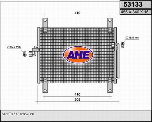AHE 53133 - Конденсатор кондиционера autosila-amz.com