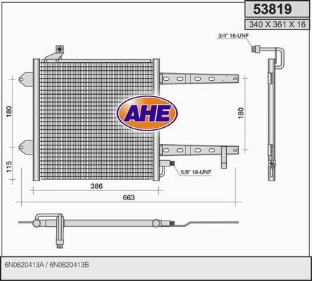 AHE 53819 - Конденсатор кондиционера autosila-amz.com