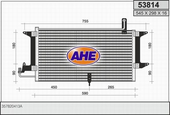 AHE 53814 - Конденсатор кондиционера autosila-amz.com