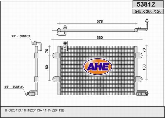 AHE 53812 - Конденсатор кондиционера autosila-amz.com