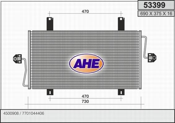 AHE 53399 - Конденсатор кондиционера autosila-amz.com