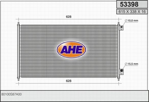 AHE 53398 - Конденсатор кондиционера autosila-amz.com