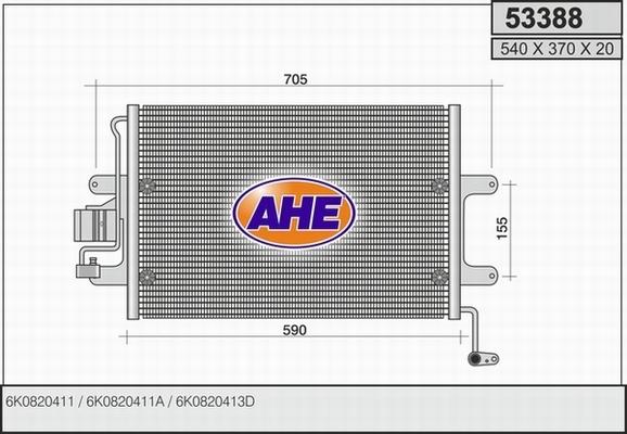 AHE 53388 - Конденсатор кондиционера autosila-amz.com