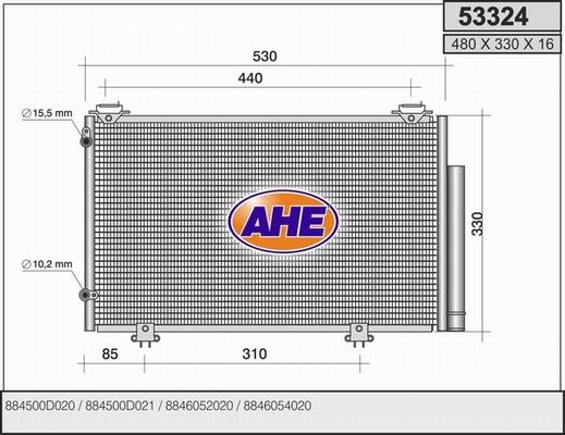 AHE 53324 - Конденсатор кондиционера autosila-amz.com