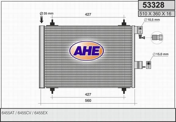 AHE 53328 - Конденсатор кондиционера autosila-amz.com