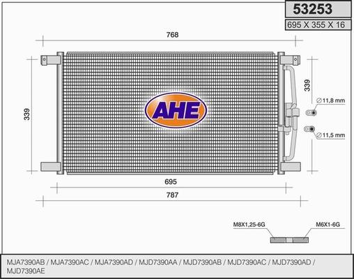 AHE 53253 - Конденсатор кондиционера autosila-amz.com