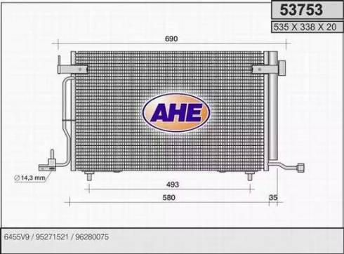 AHE 53753 - Конденсатор кондиционера autosila-amz.com