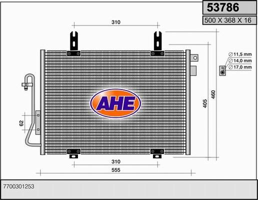 AHE 53786 - Конденсатор кондиционера autosila-amz.com