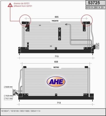 AHE 53725 - Конденсатор кондиционера autosila-amz.com