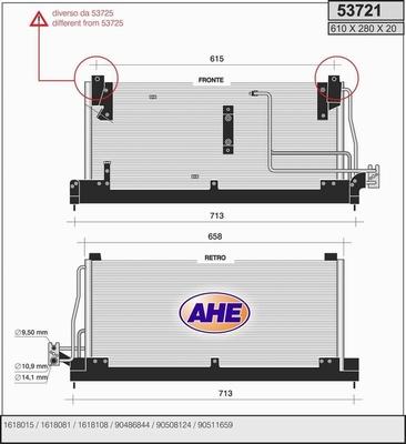 AHE 53721 - Конденсатор кондиционера autosila-amz.com