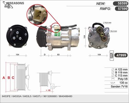 AHE 57599 - Компрессор кондиционера autosila-amz.com