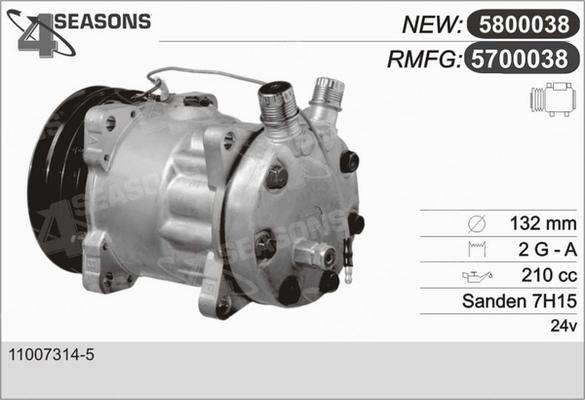 AHE 5700038 - Компрессор кондиционера autosila-amz.com