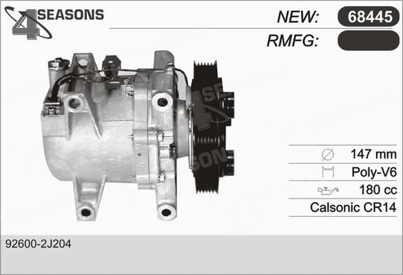 AHE 68445 - Компрессор кондиционера autosila-amz.com