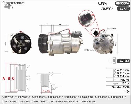 AHE 68530/A - Компрессор кондиционера autosila-amz.com