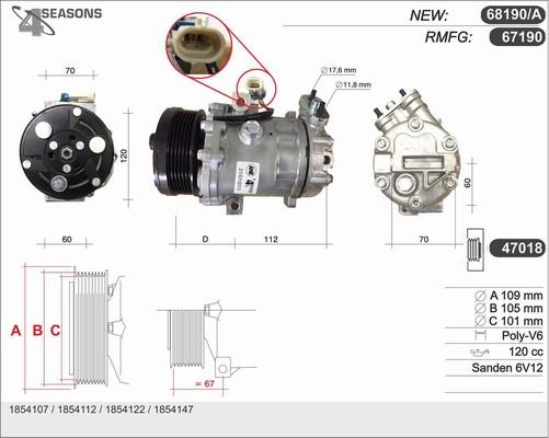 AHE 68190/A - Компрессор кондиционера autosila-amz.com