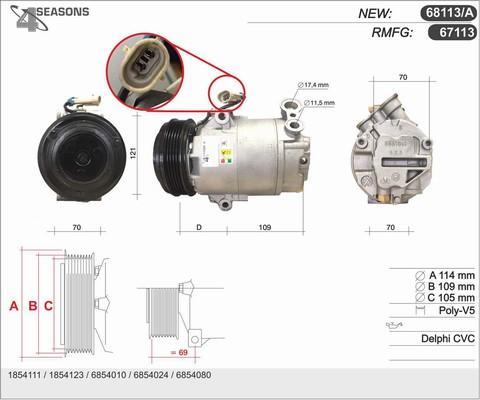 AHE 68113/A - Компрессор кондиционера autosila-amz.com