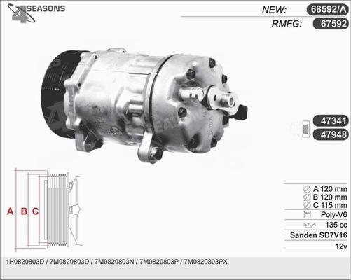 AHE 67592 - Компрессор кондиционера autosila-amz.com