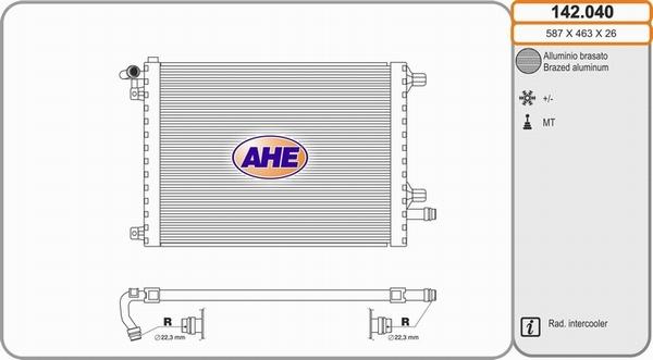 AHE 142.040 - Радиатор, охлаждение двигателя autosila-amz.com