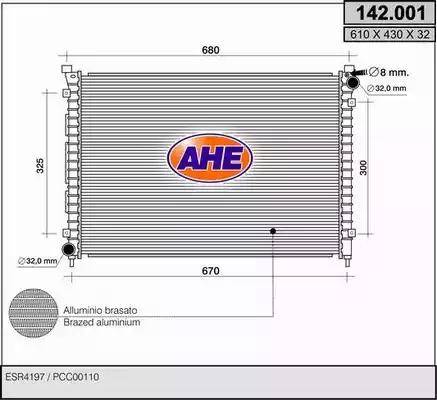 AHE 142.001 - Радиатор, охлаждение двигателя autosila-amz.com