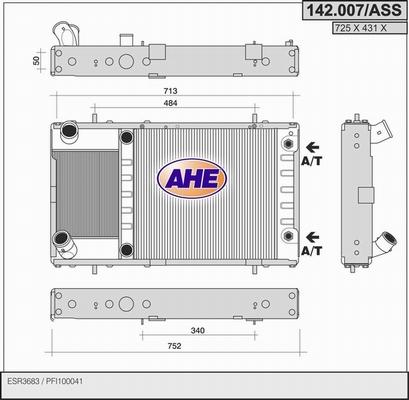 AHE 142.007/ASS - Радиатор, охлаждение двигателя autosila-amz.com