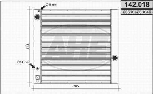 AHE 142.018 - Радиатор, охлаждение двигателя autosila-amz.com