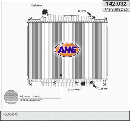 AHE 142.032 - Радиатор, охлаждение двигателя autosila-amz.com