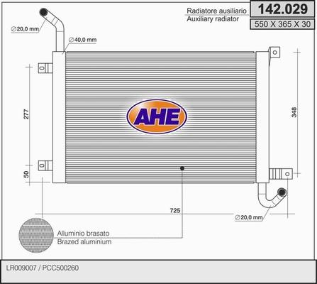 AHE 142.029 - Радиатор, охлаждение двигателя autosila-amz.com