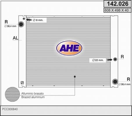 AHE 142.026 - Радиатор, охлаждение двигателя autosila-amz.com