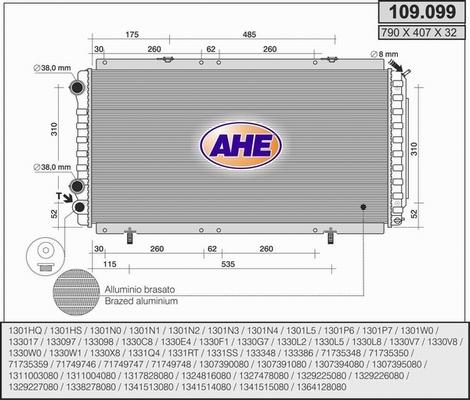 AHE 109.099 - Радиатор, охлаждение двигателя autosila-amz.com