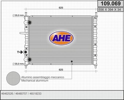 AHE 109.069 - Радиатор, охлаждение двигателя autosila-amz.com